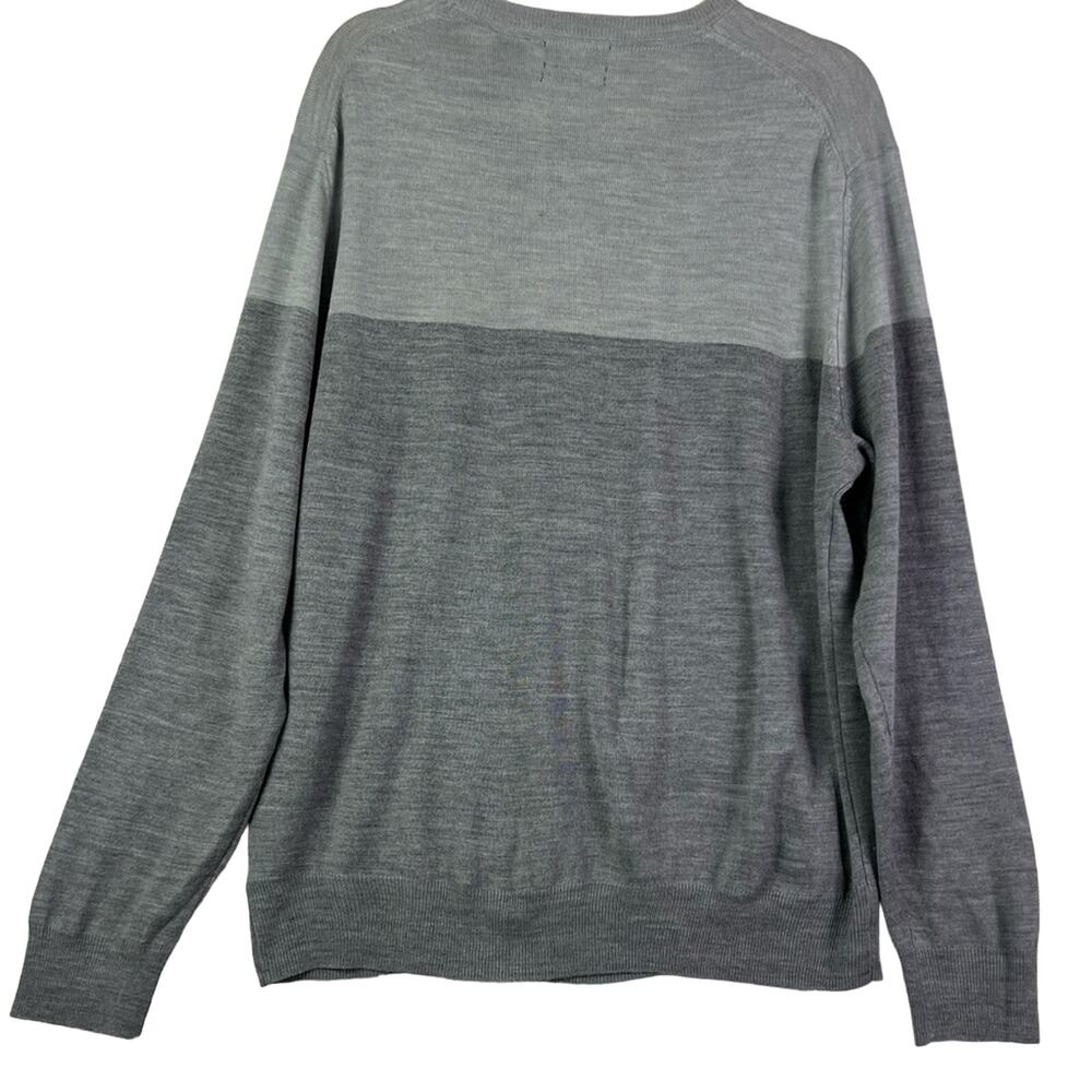 Calvin Klein Sweater Mens XL Gray Merino Wool Pullover Lightweight - Picture 2 of 9